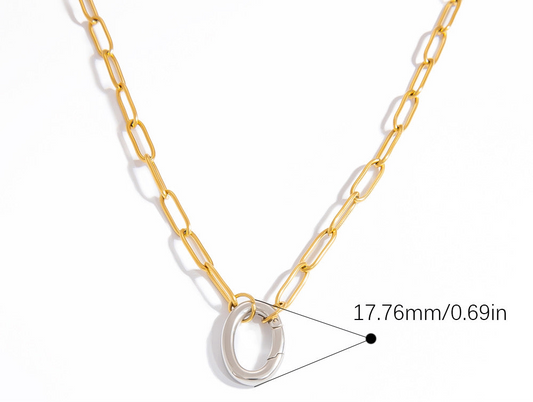 Cadena dorada ovalo plata