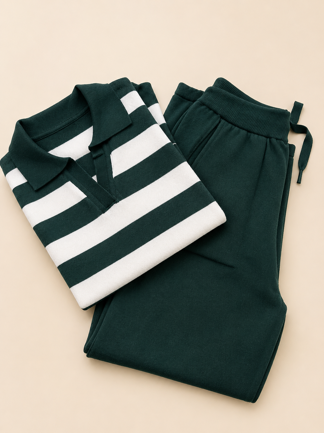 Set punto polo rayas verde