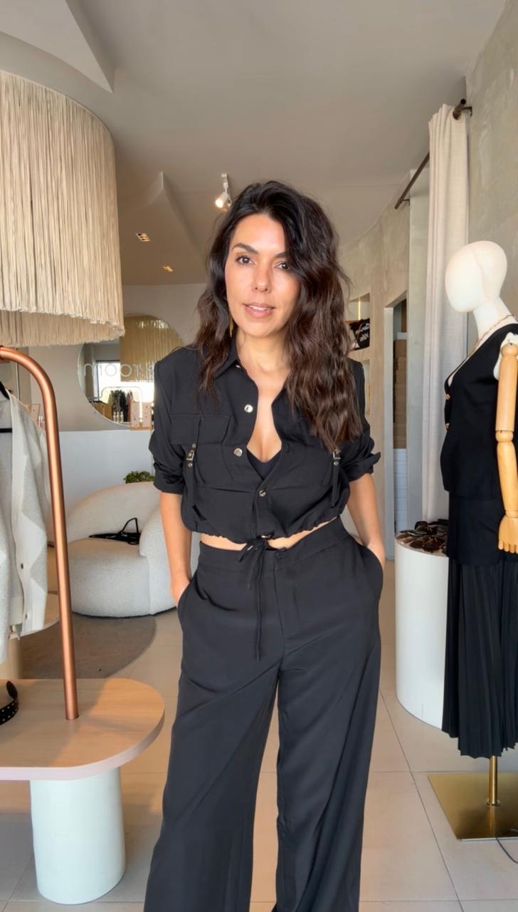 Set negro manga larga