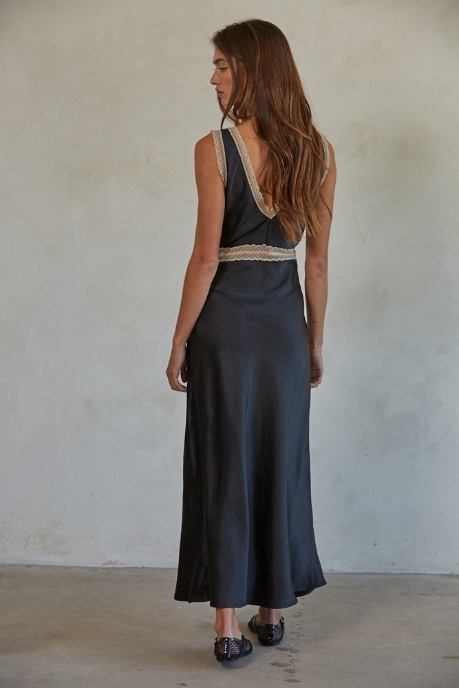 Maxi vestido Vee satinado