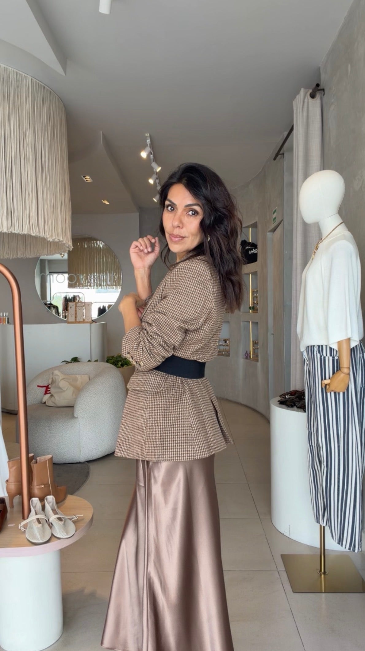 Blazer cuadros café