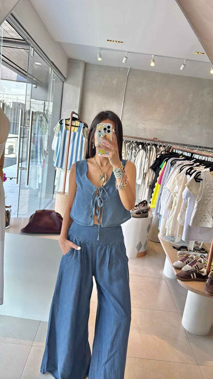 Chaleco denim obscuro