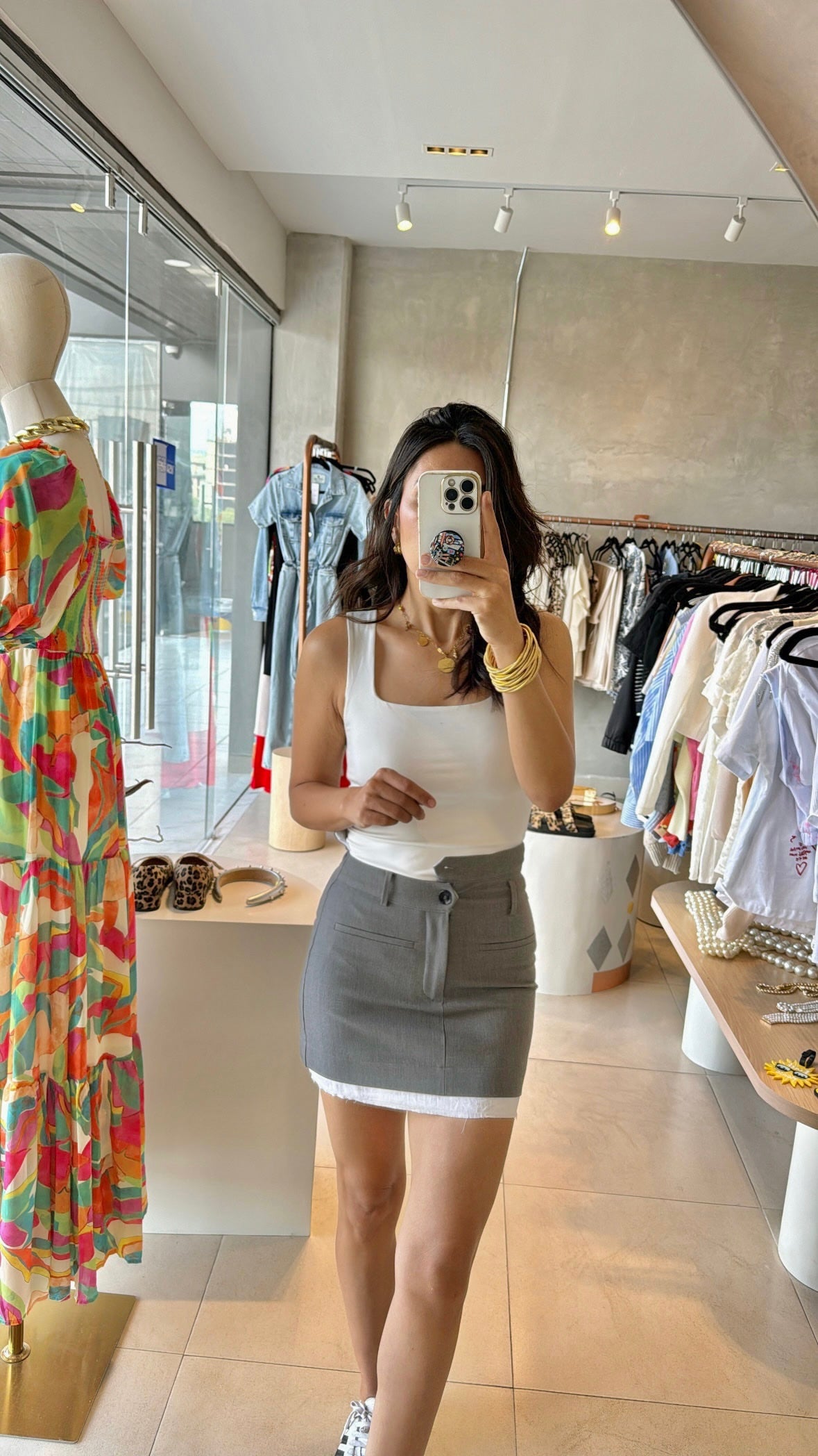 Mini falda gris