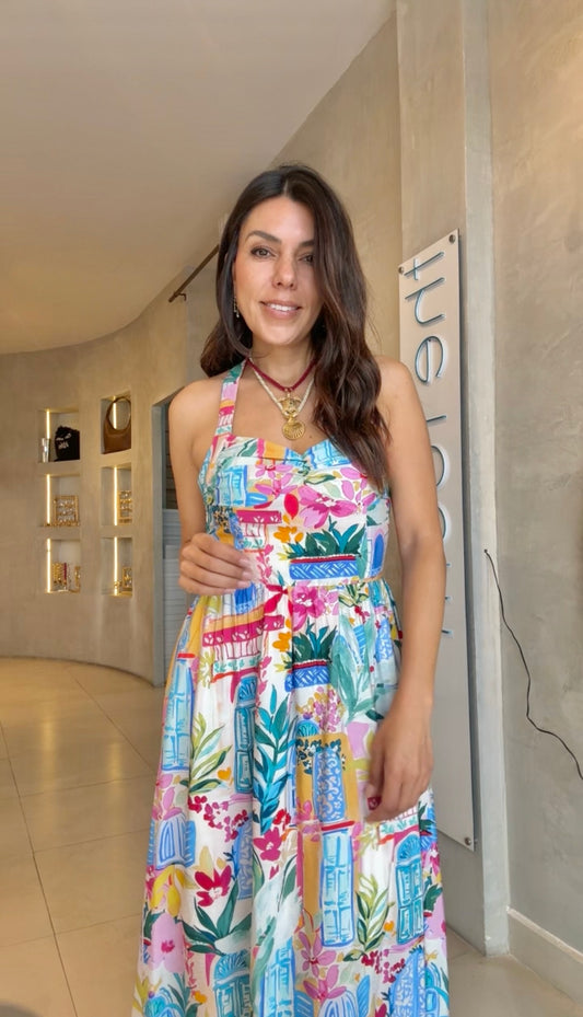 Maxi vestido floreado