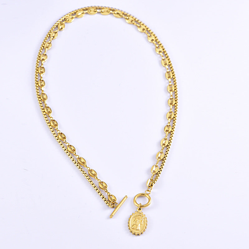 Collar medalla mujer
