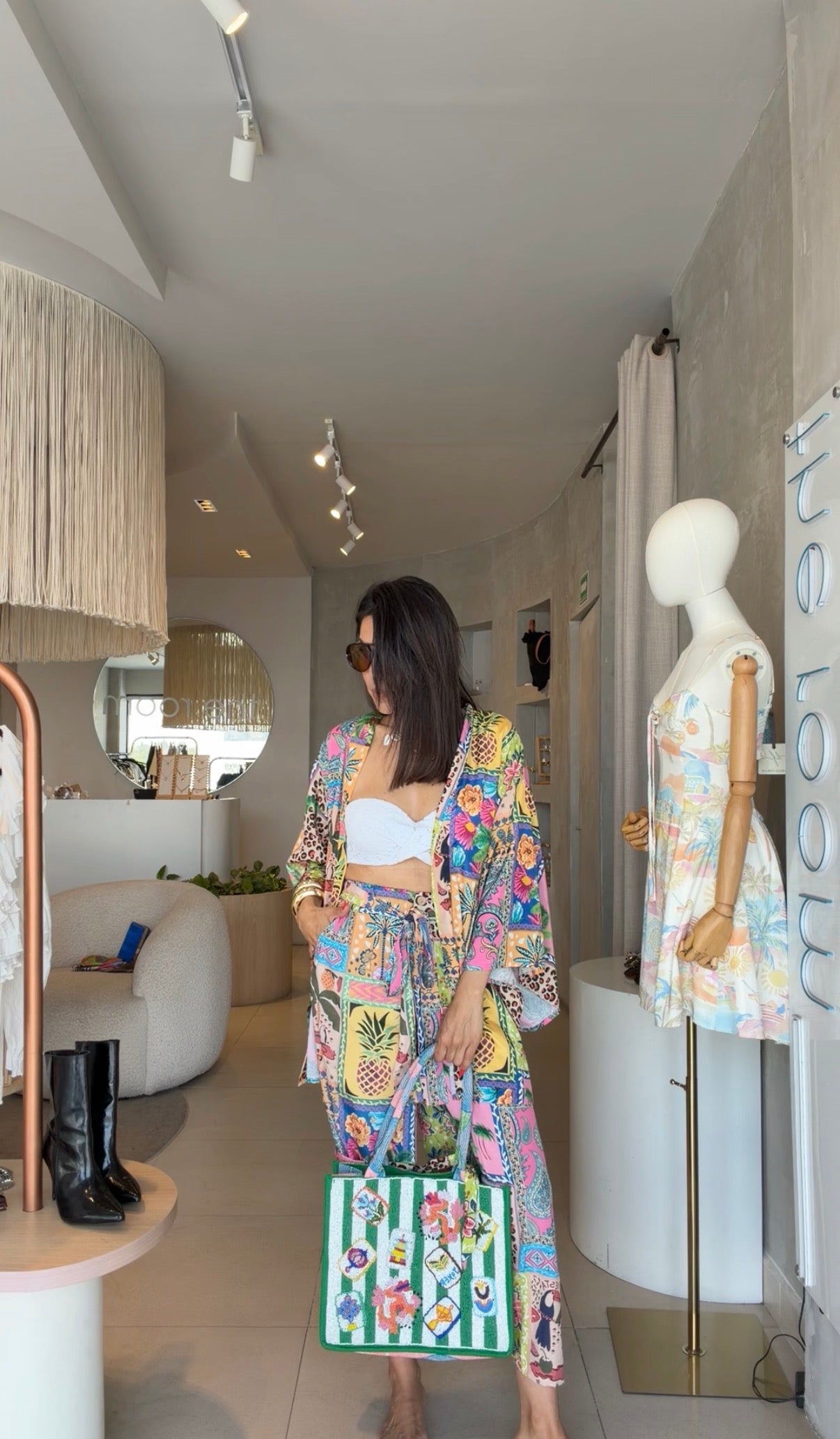 Set pineapple kimono y pantalón