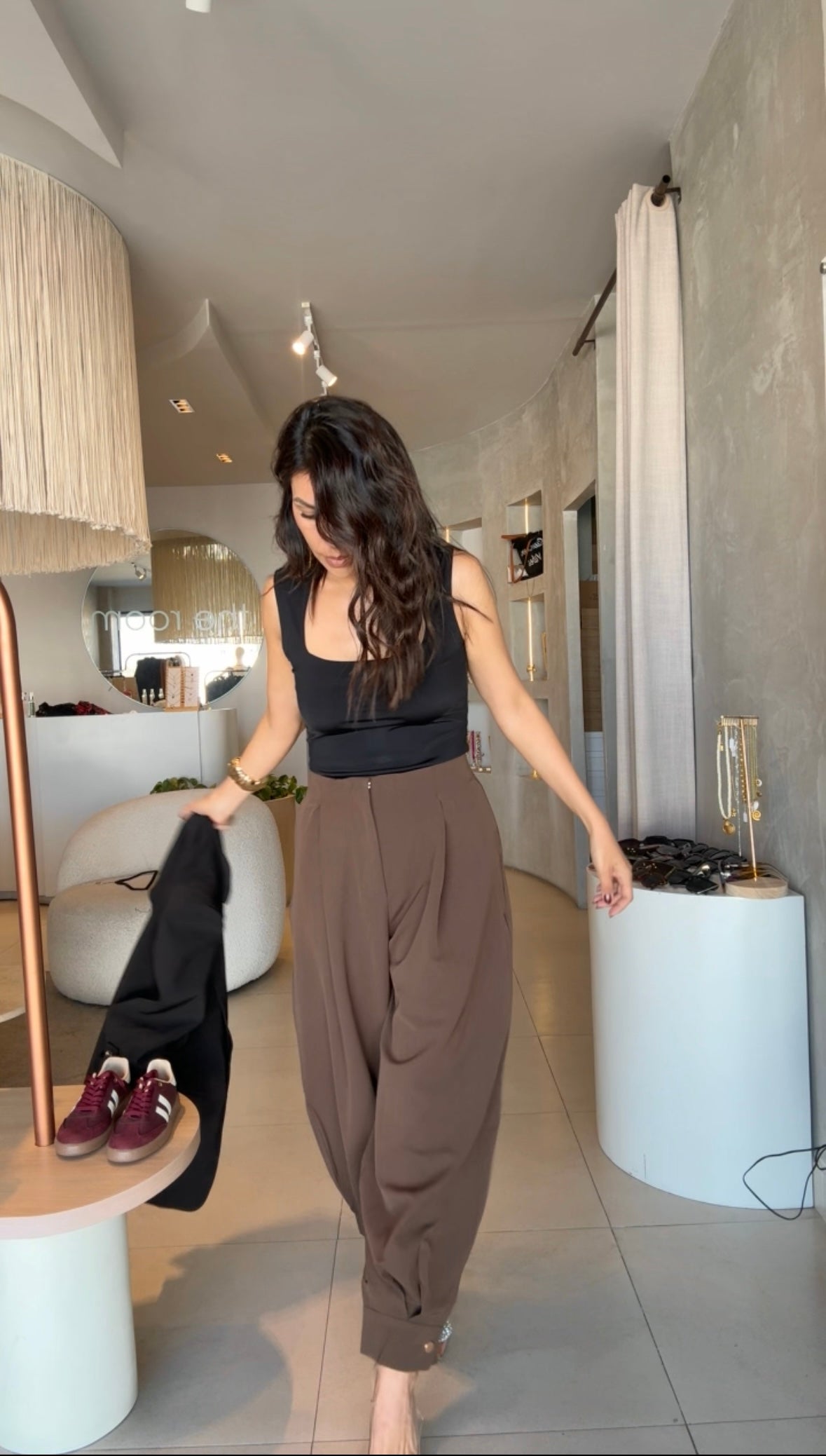 Pantalón balloon café