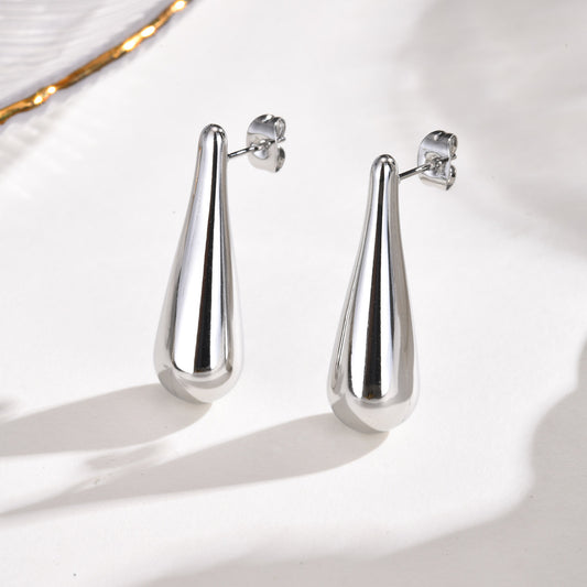 Aretes gota plateado