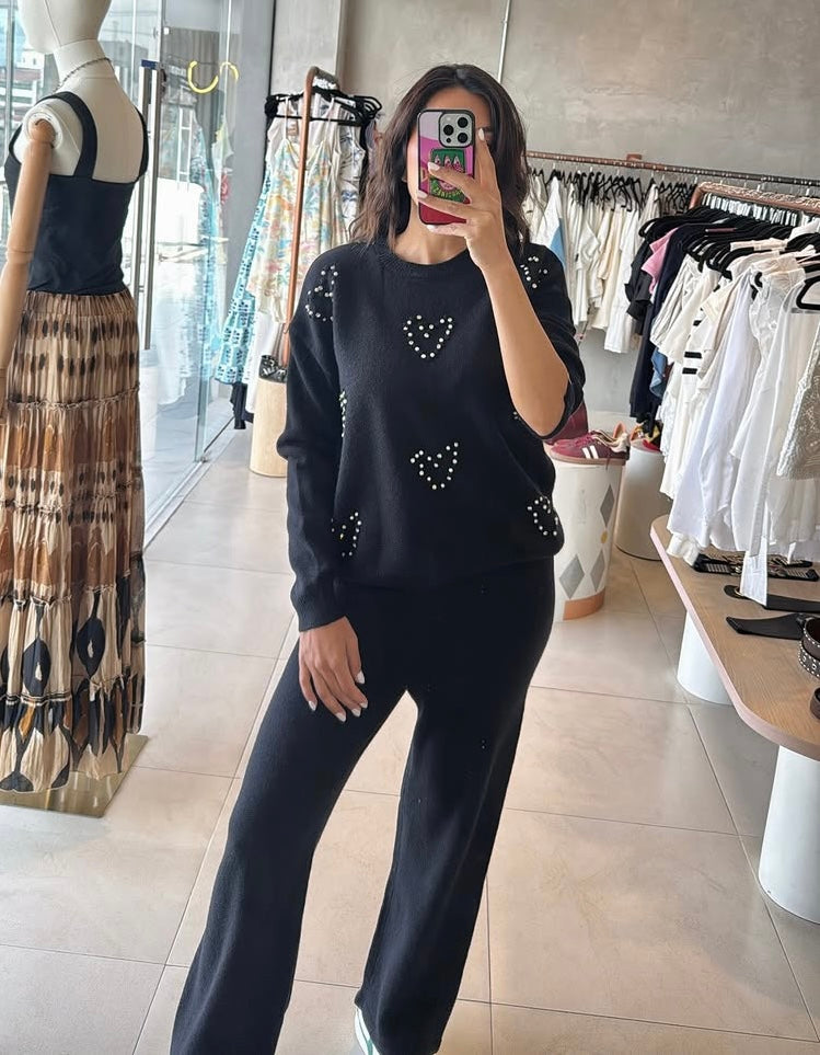 Set corazón negro