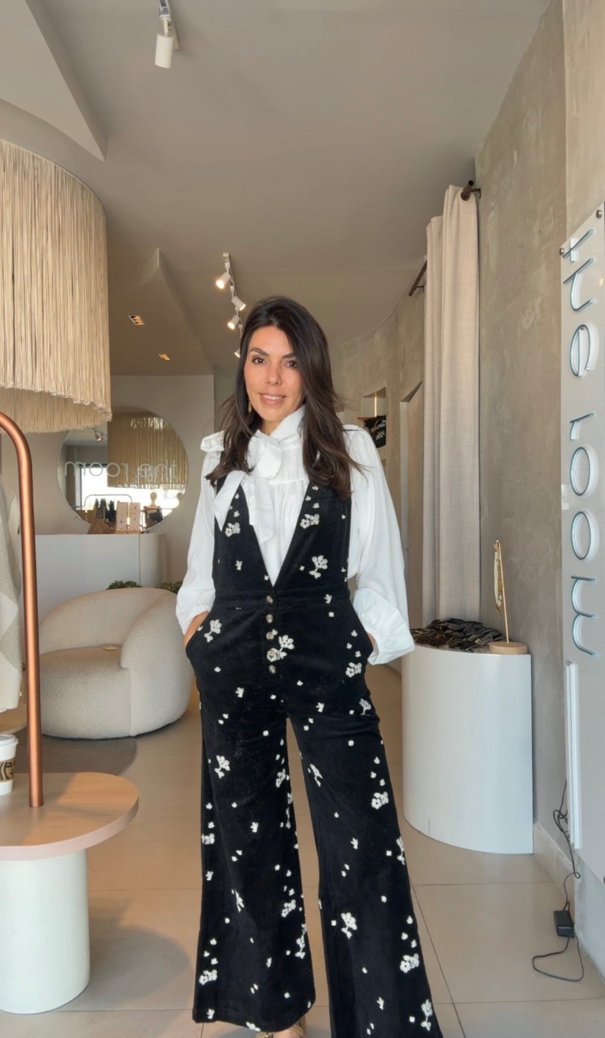 Overall negro flores