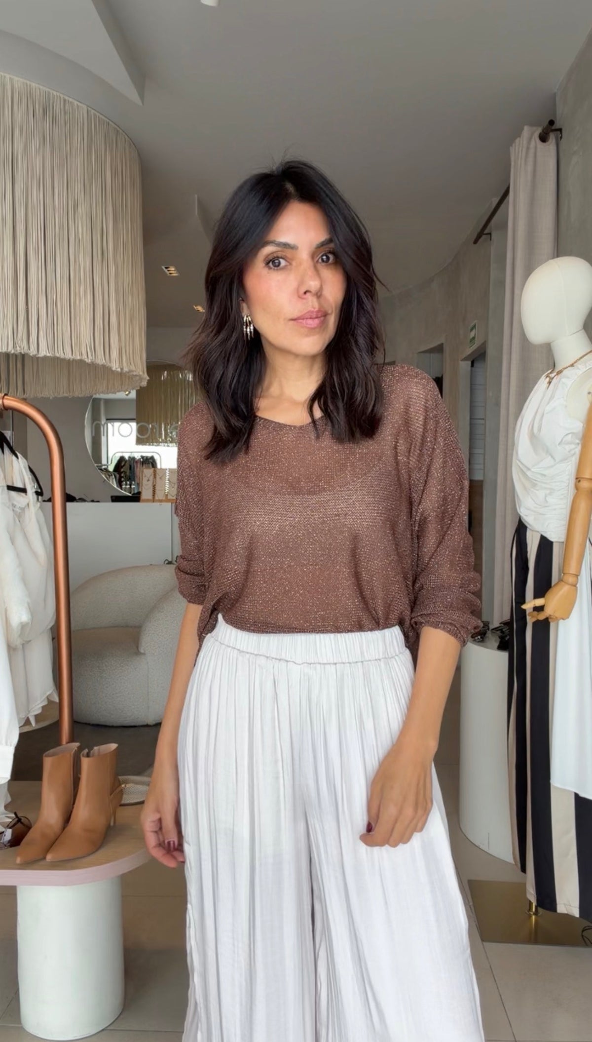 Blusa calada cafe