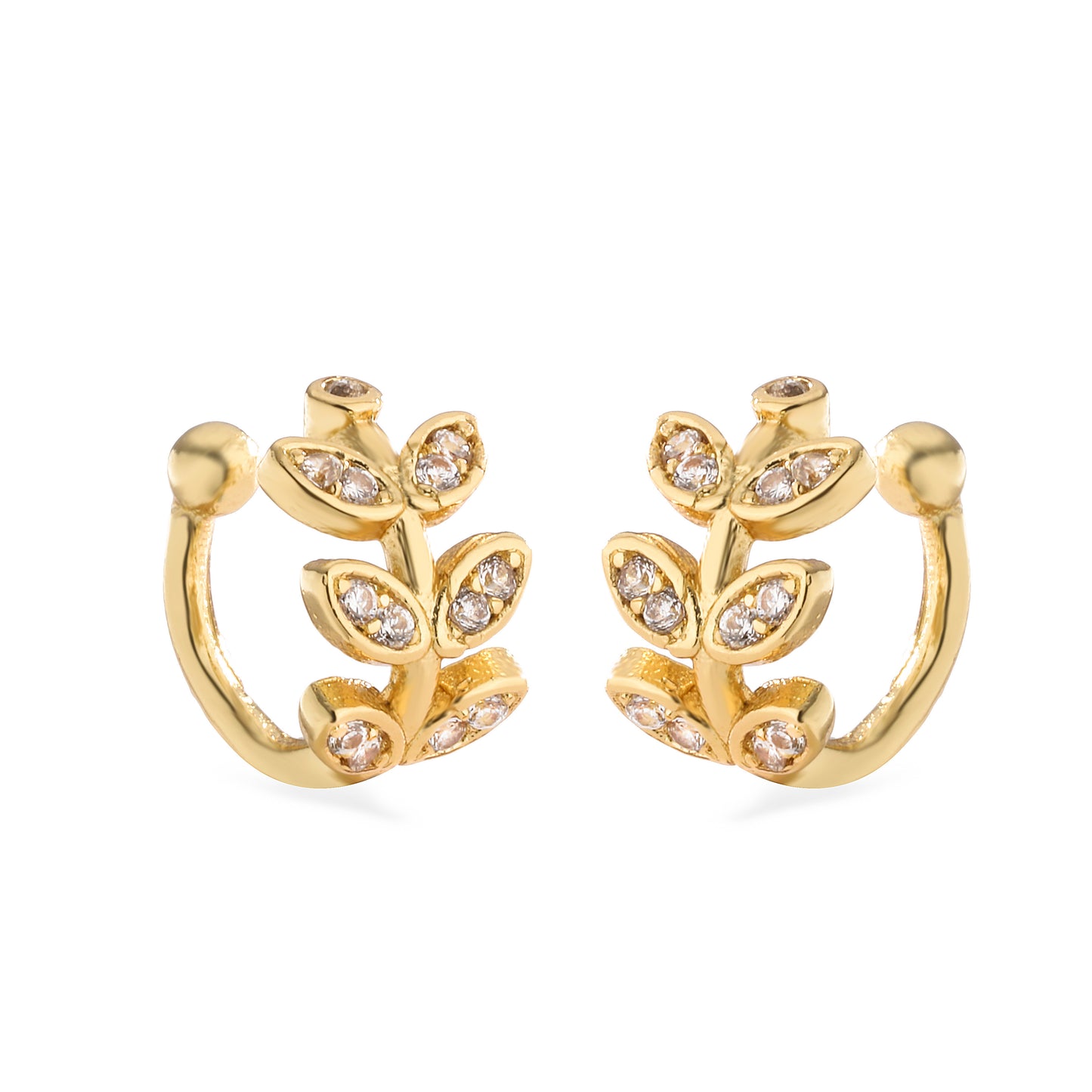 Earcuff hojas doradas