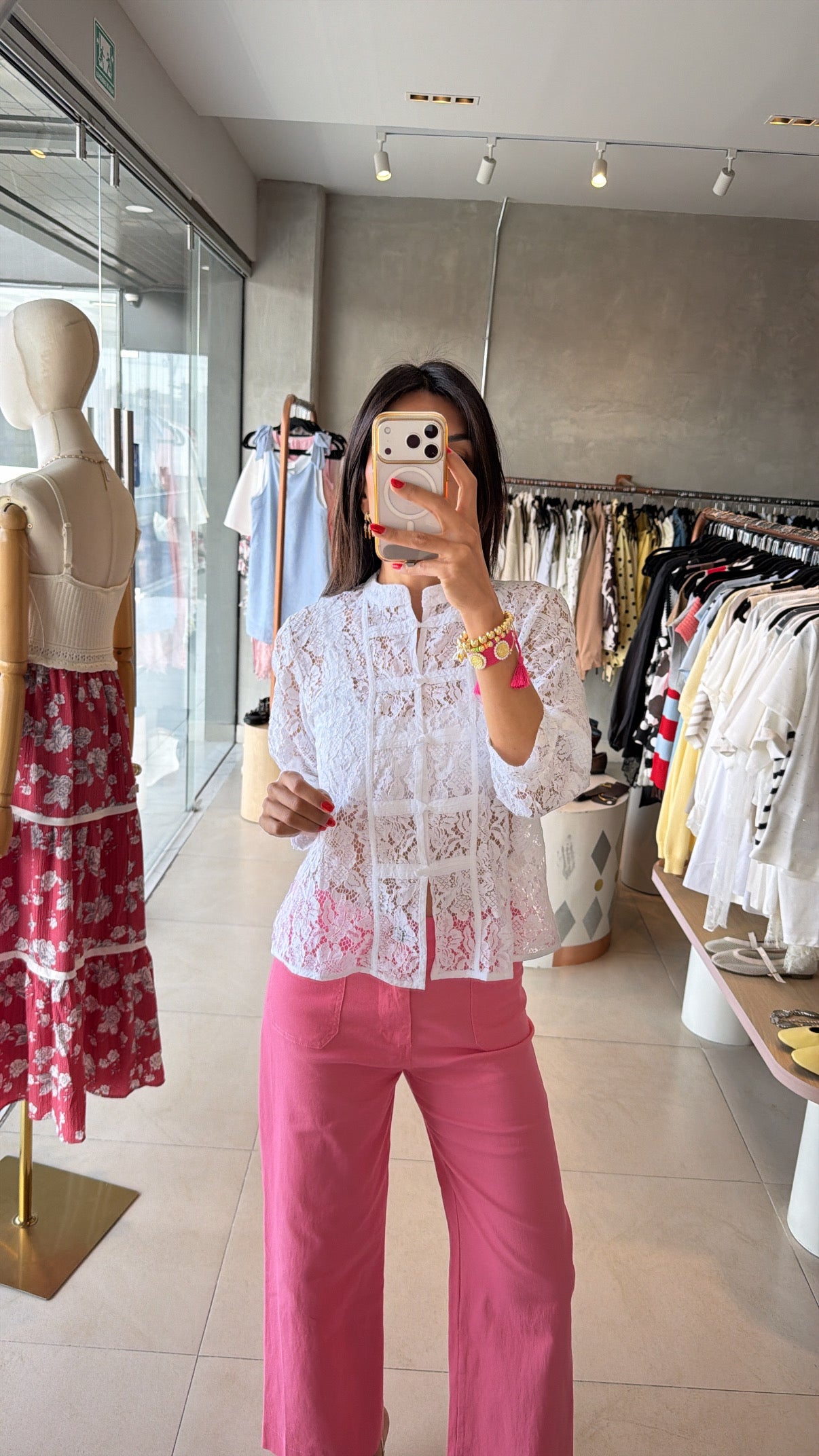 Blusa encaje blanca