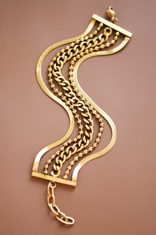 Pulsera cadena dorada