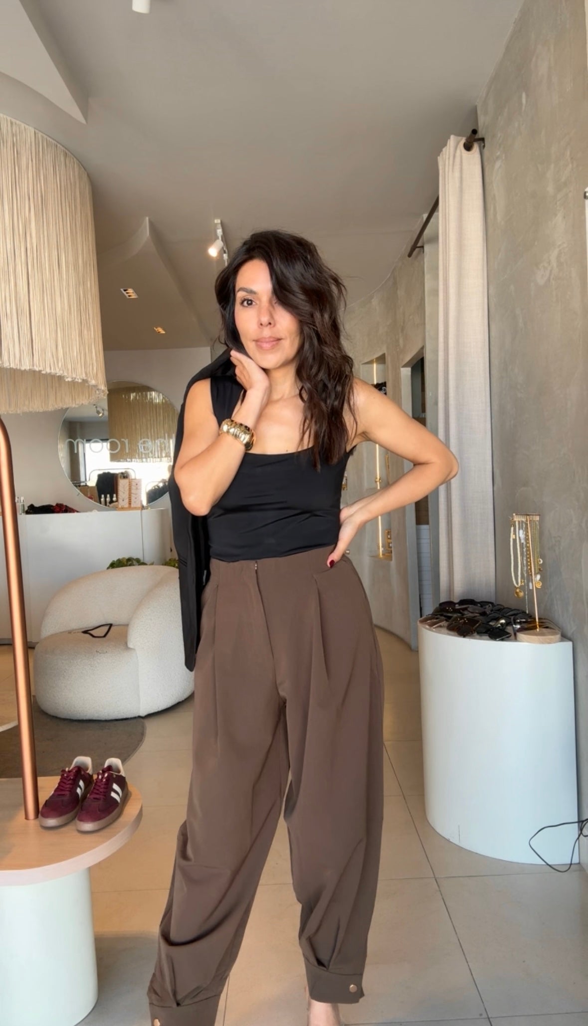 Pantalón balloon café