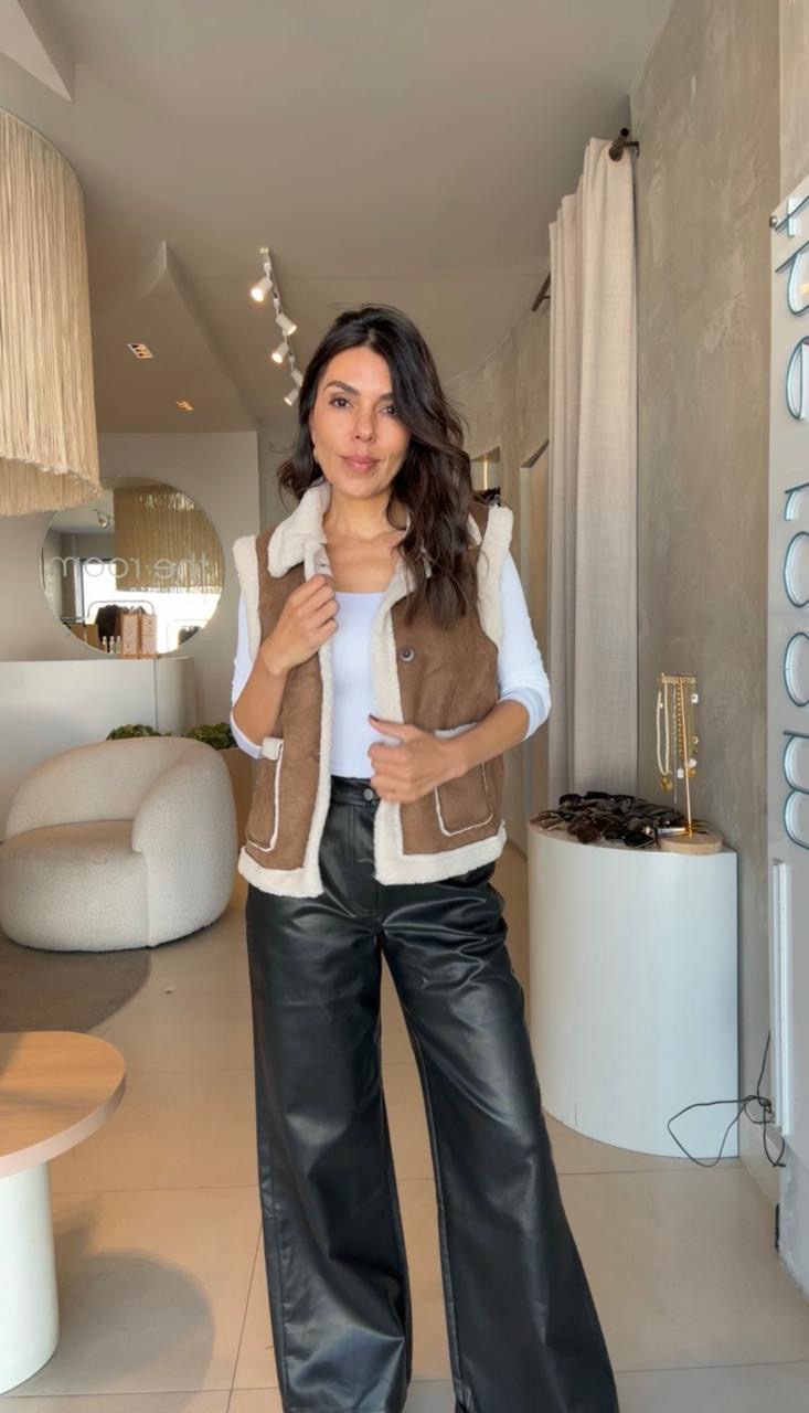 Chaleco borreguito café