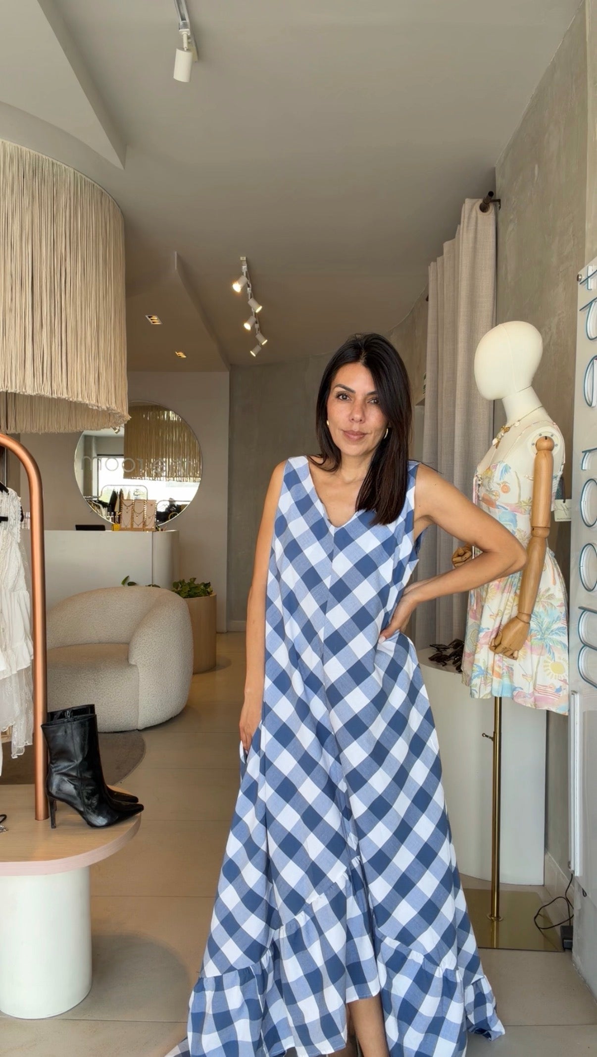 Maxi vestido cuadros
