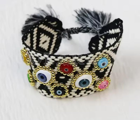 Pulsera hilo azul ojo