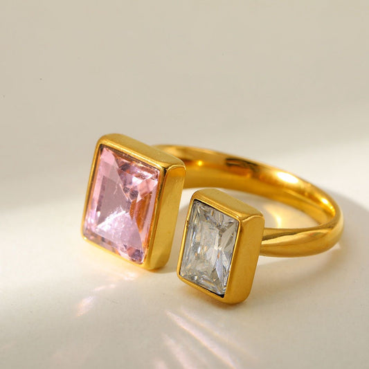 Anillo topacio rosa