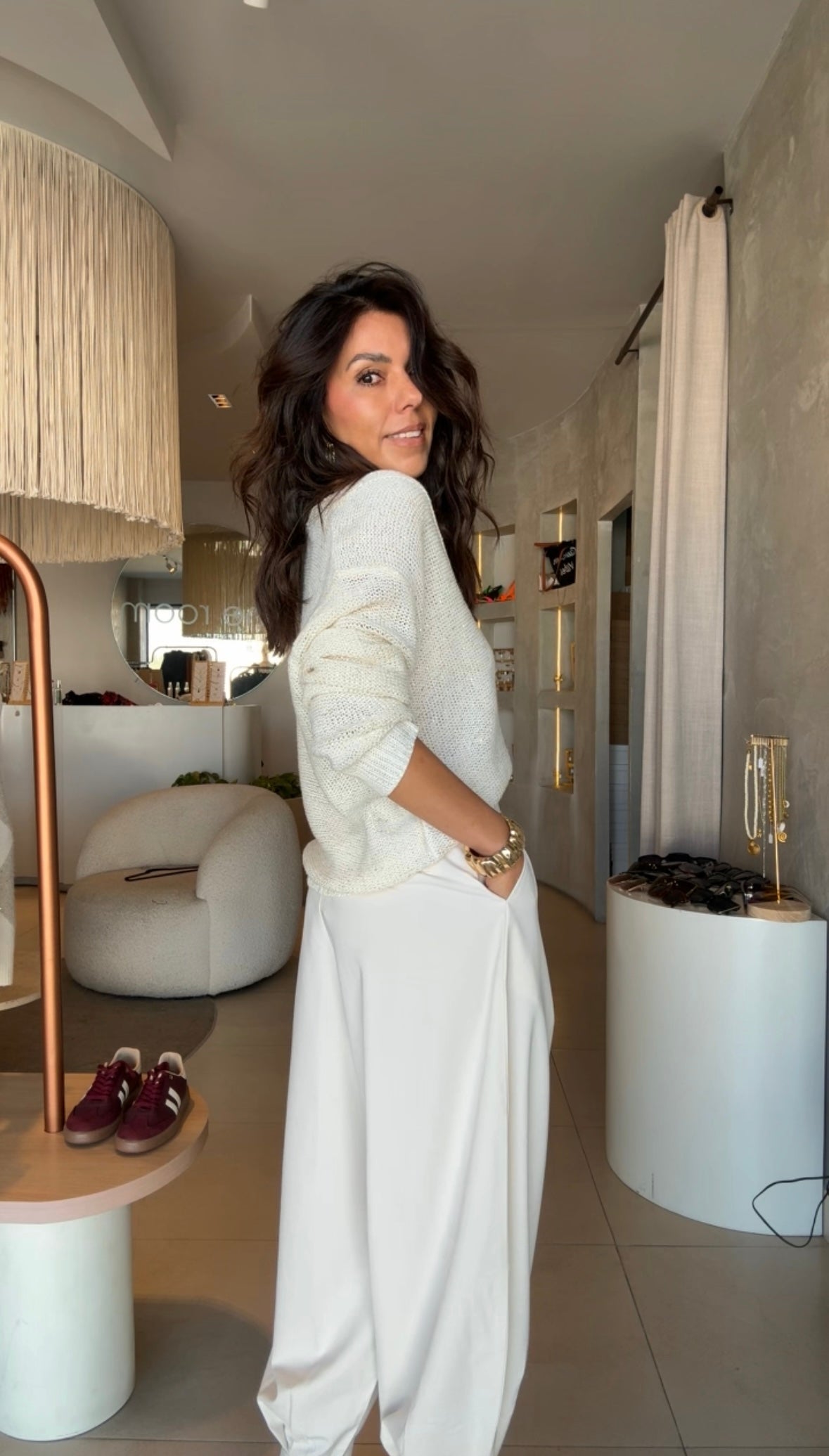 Pantalón balloon beige