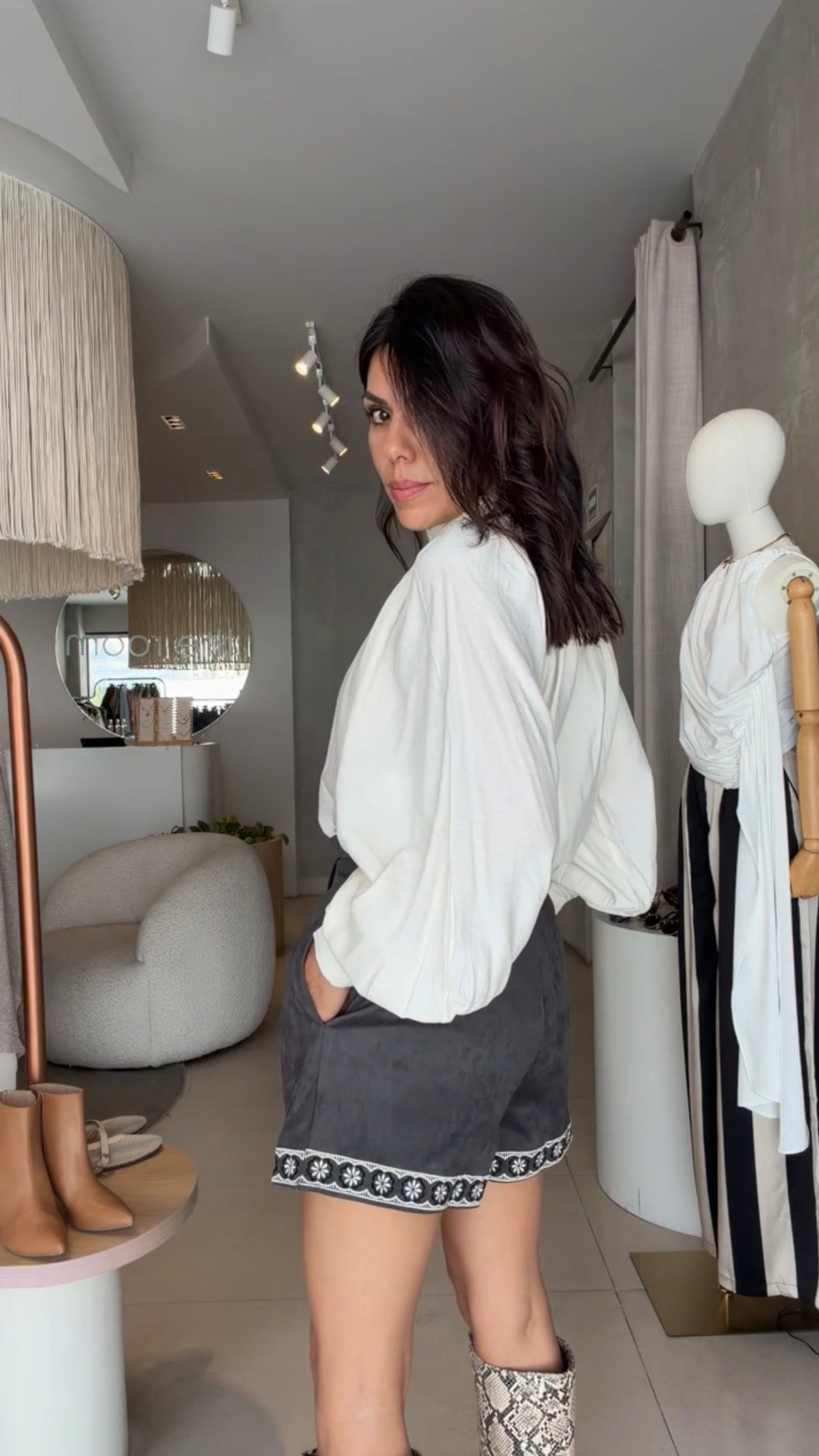 Blusa beige mangas