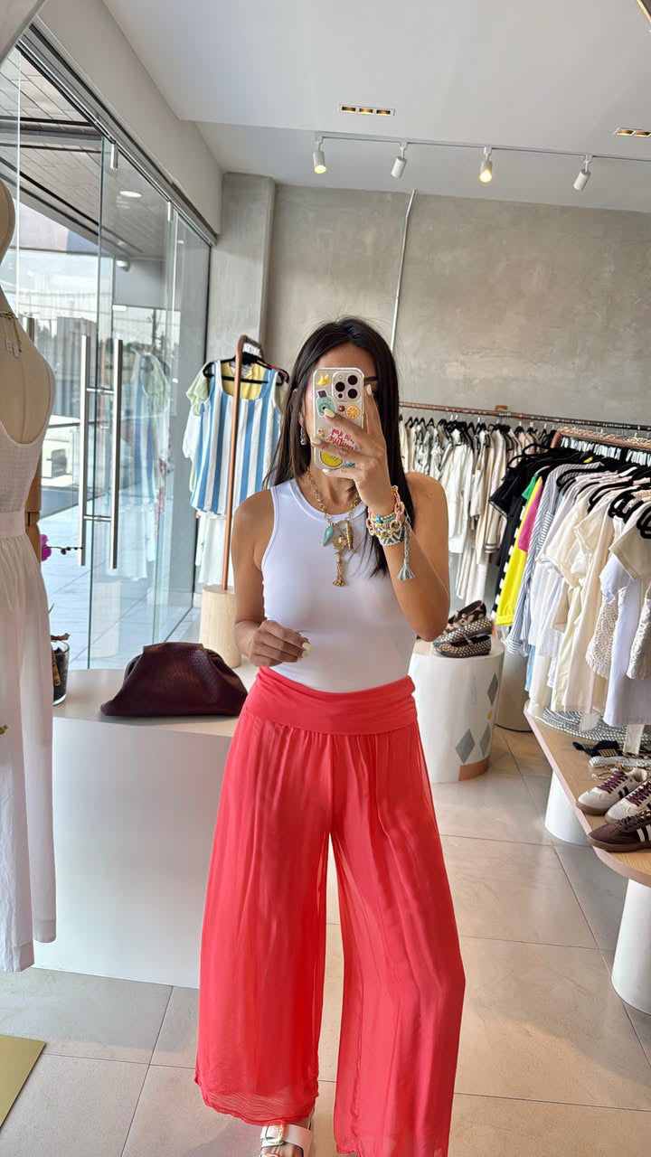 Pantalón gasa naranja