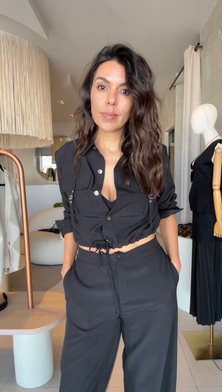 Set negro manga larga