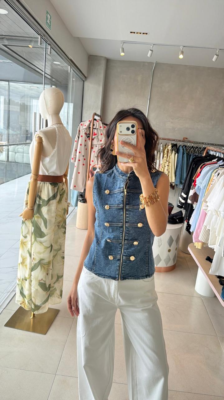 Chaleco denim Napoleón