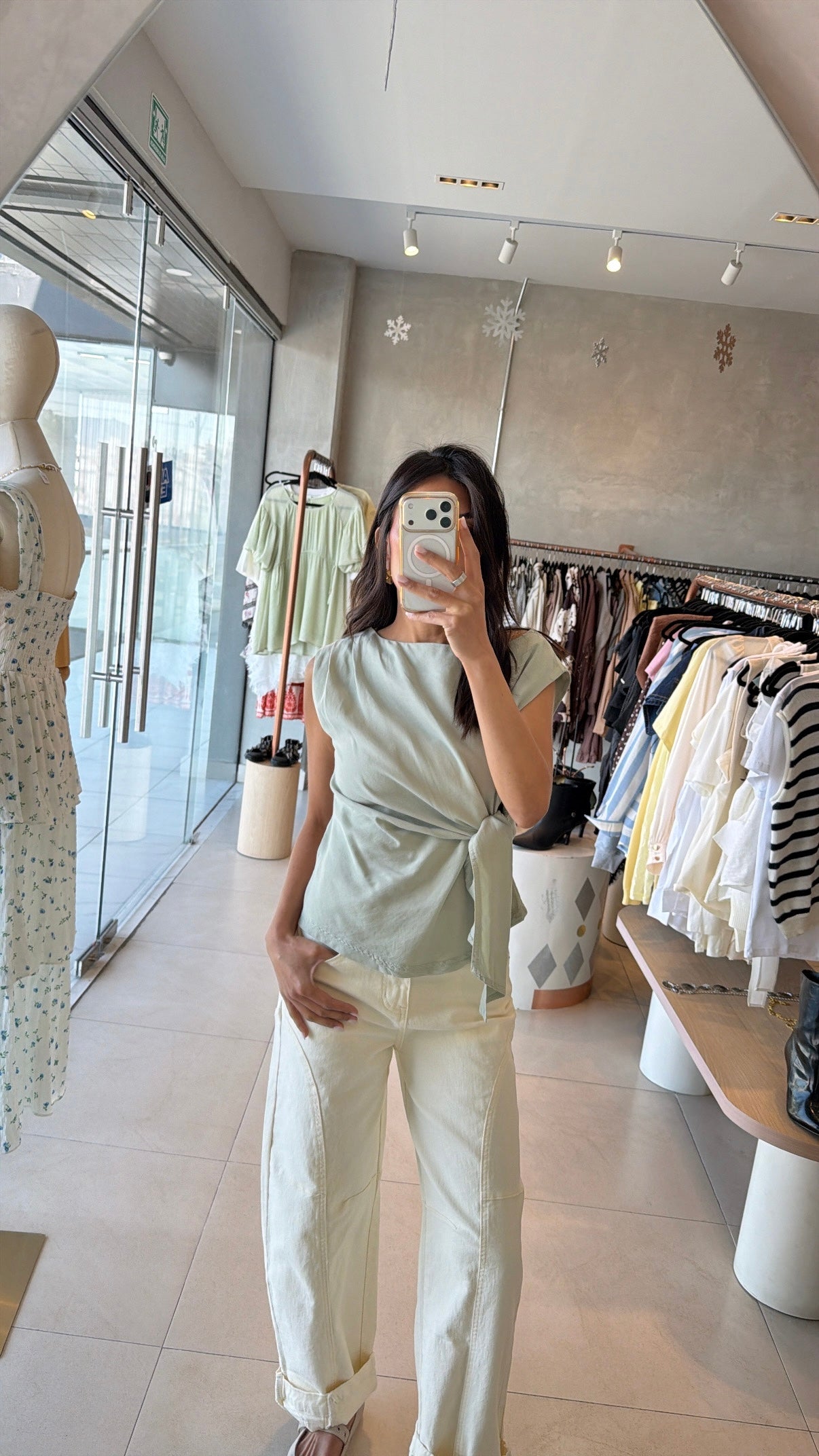 Blusa verde lazo