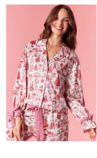 Pijama satinada roja