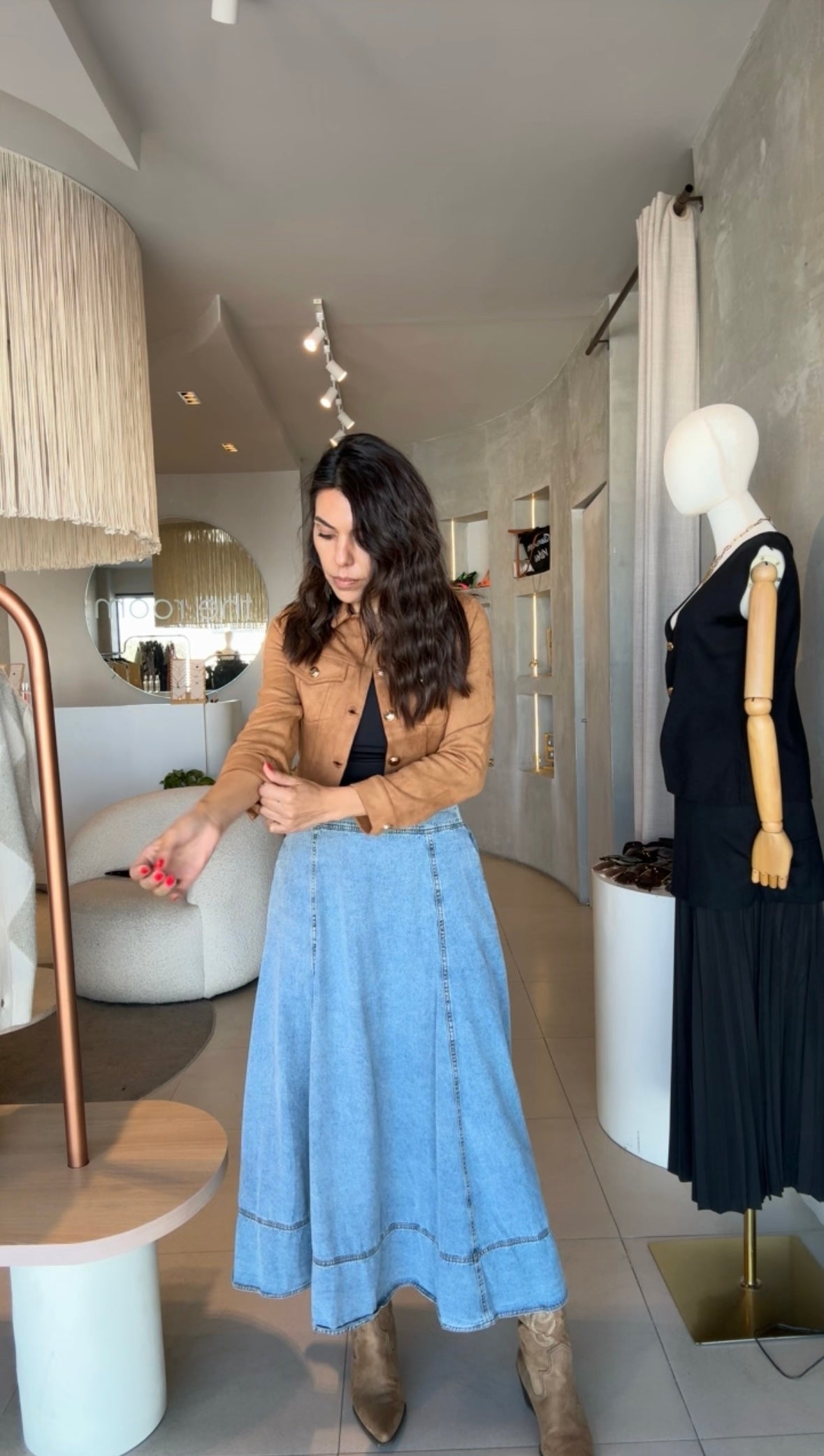 Chamarra gamuza camel