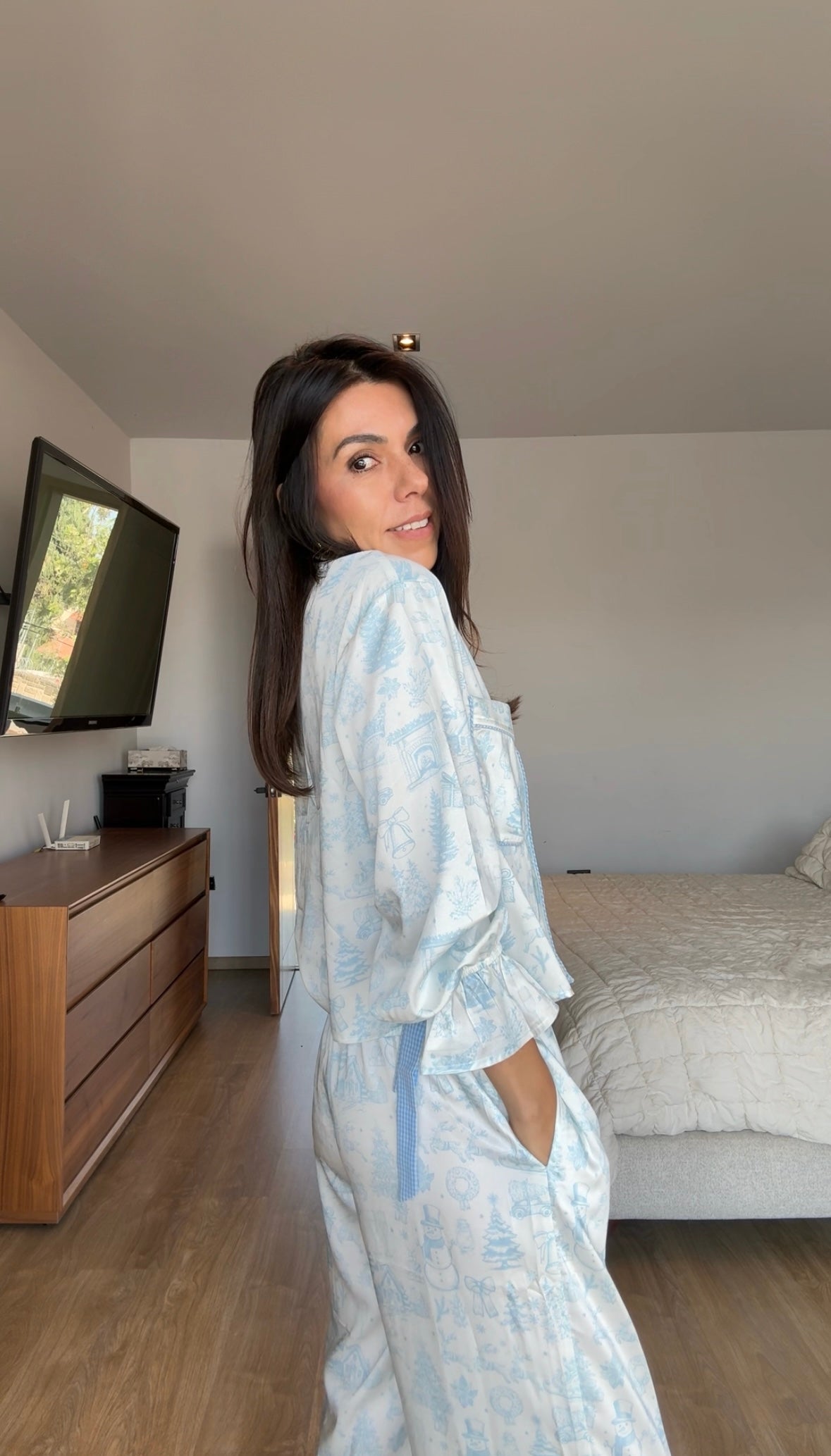 Pijama satinada baby blue