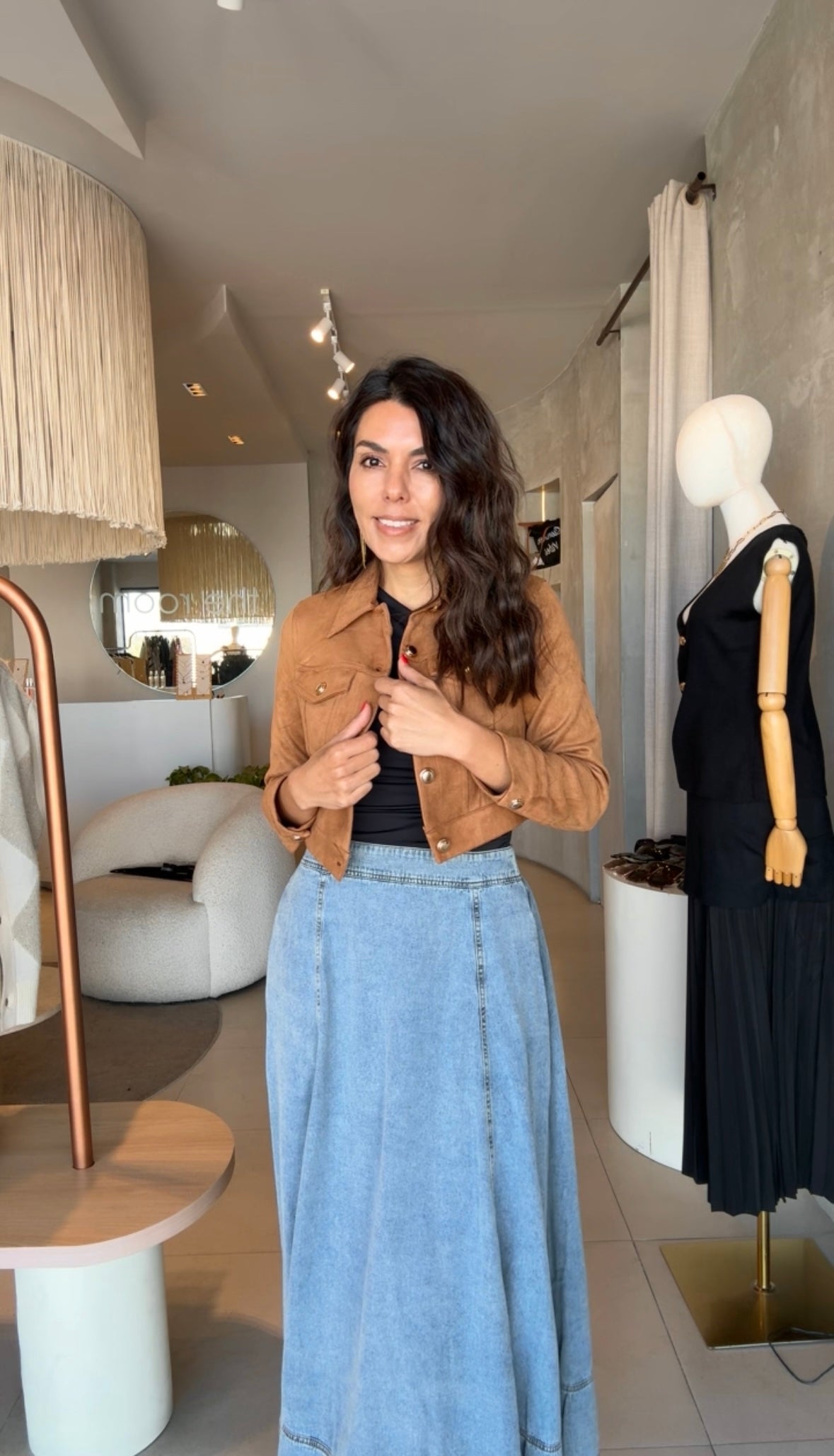 Chamarra gamuza camel