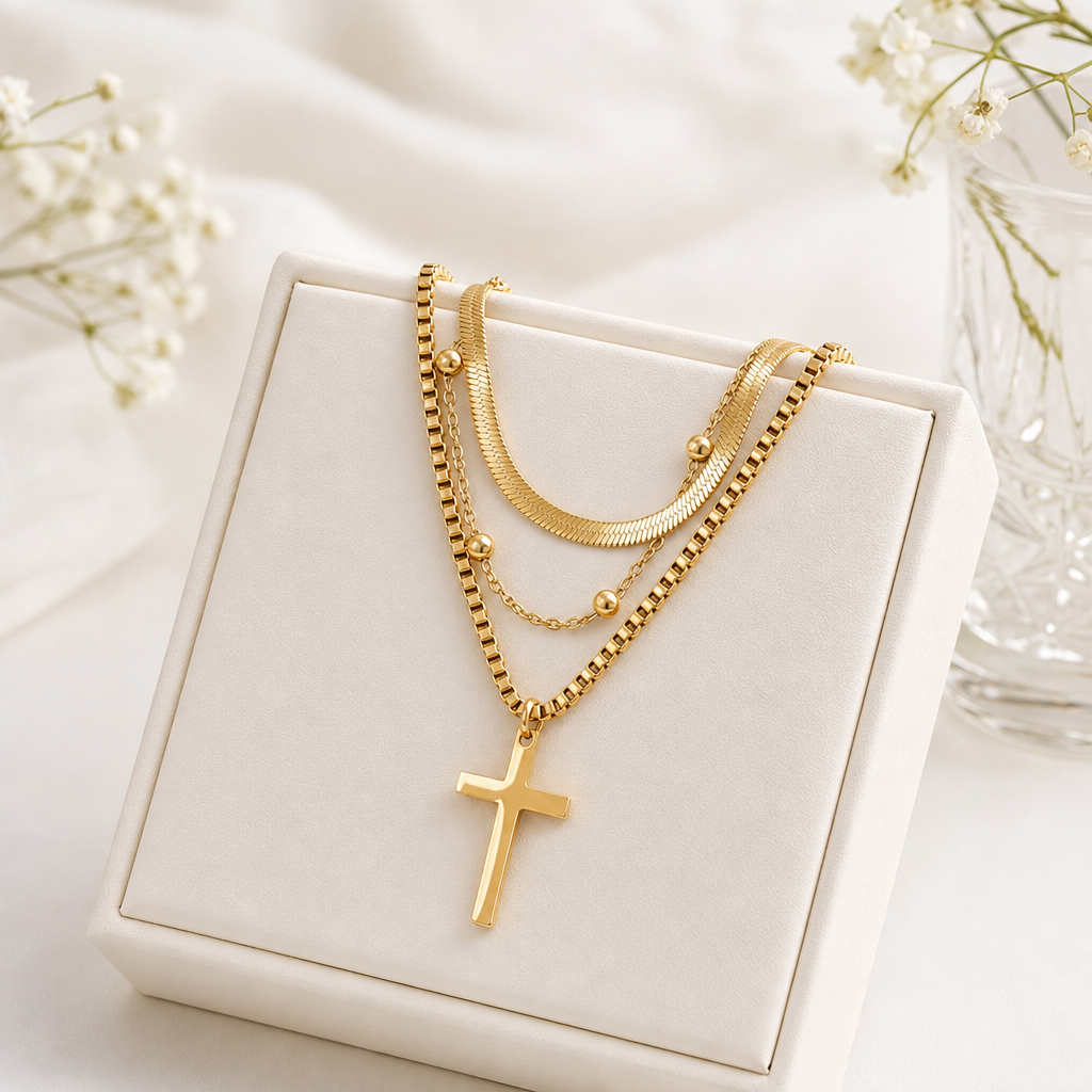 Collar triple cruz