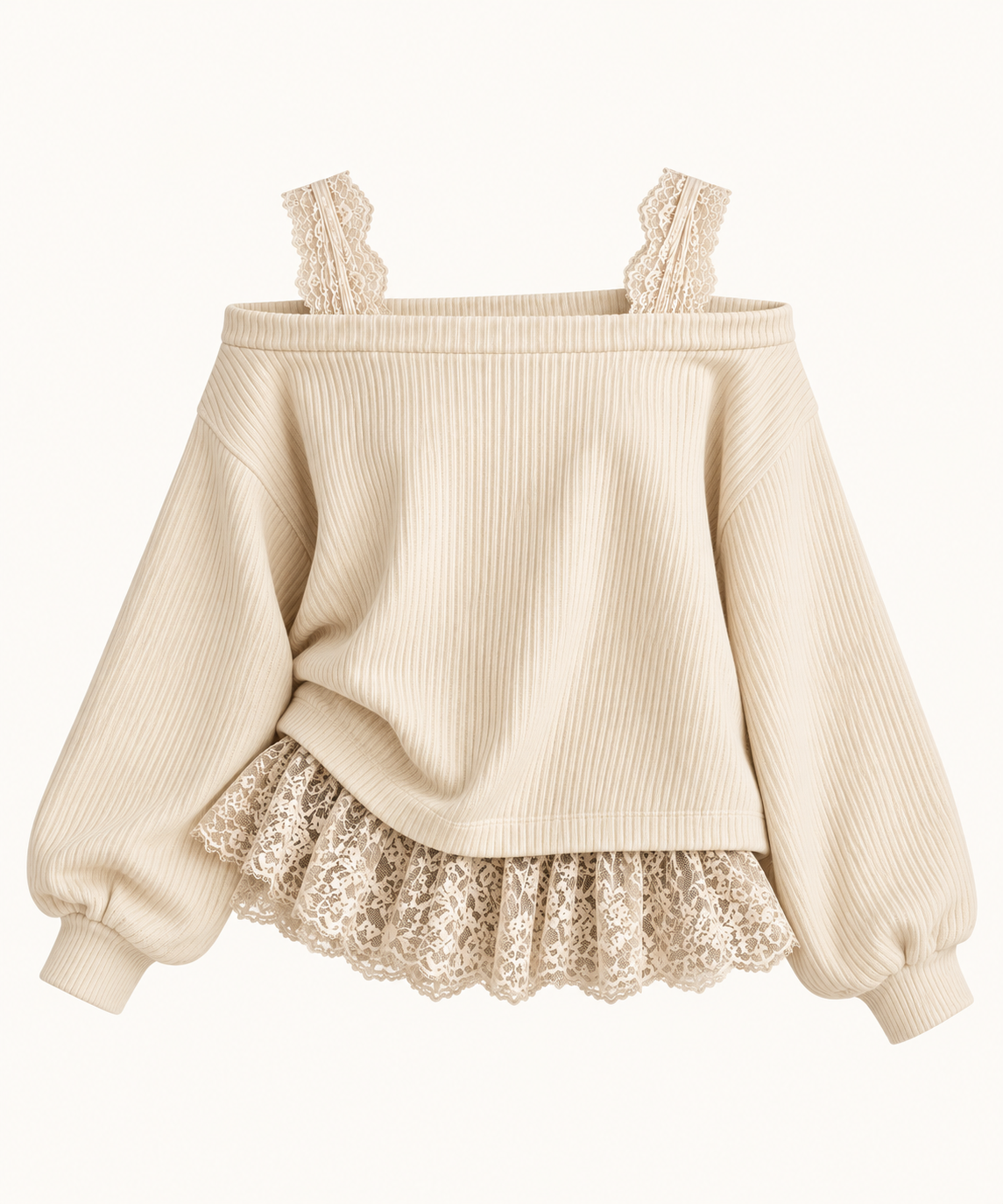 Suéter beige encaje