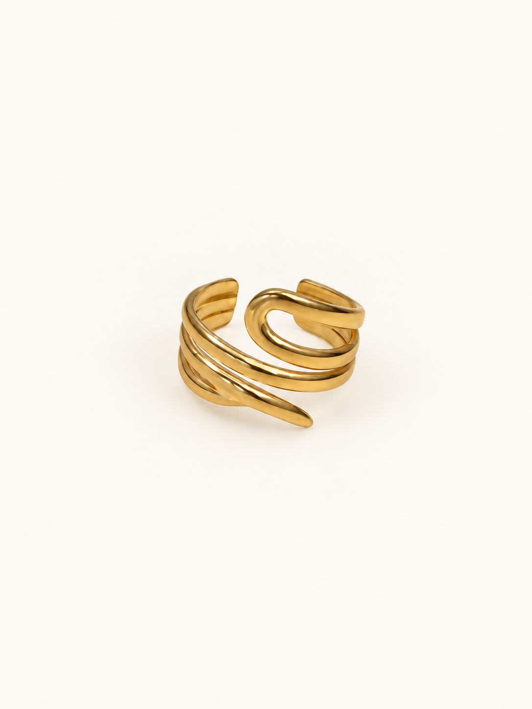 Anillo tiras doradas