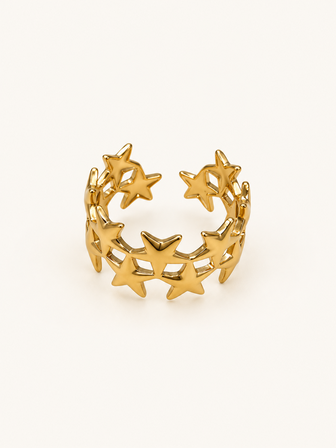 Anillo dorado estrellas