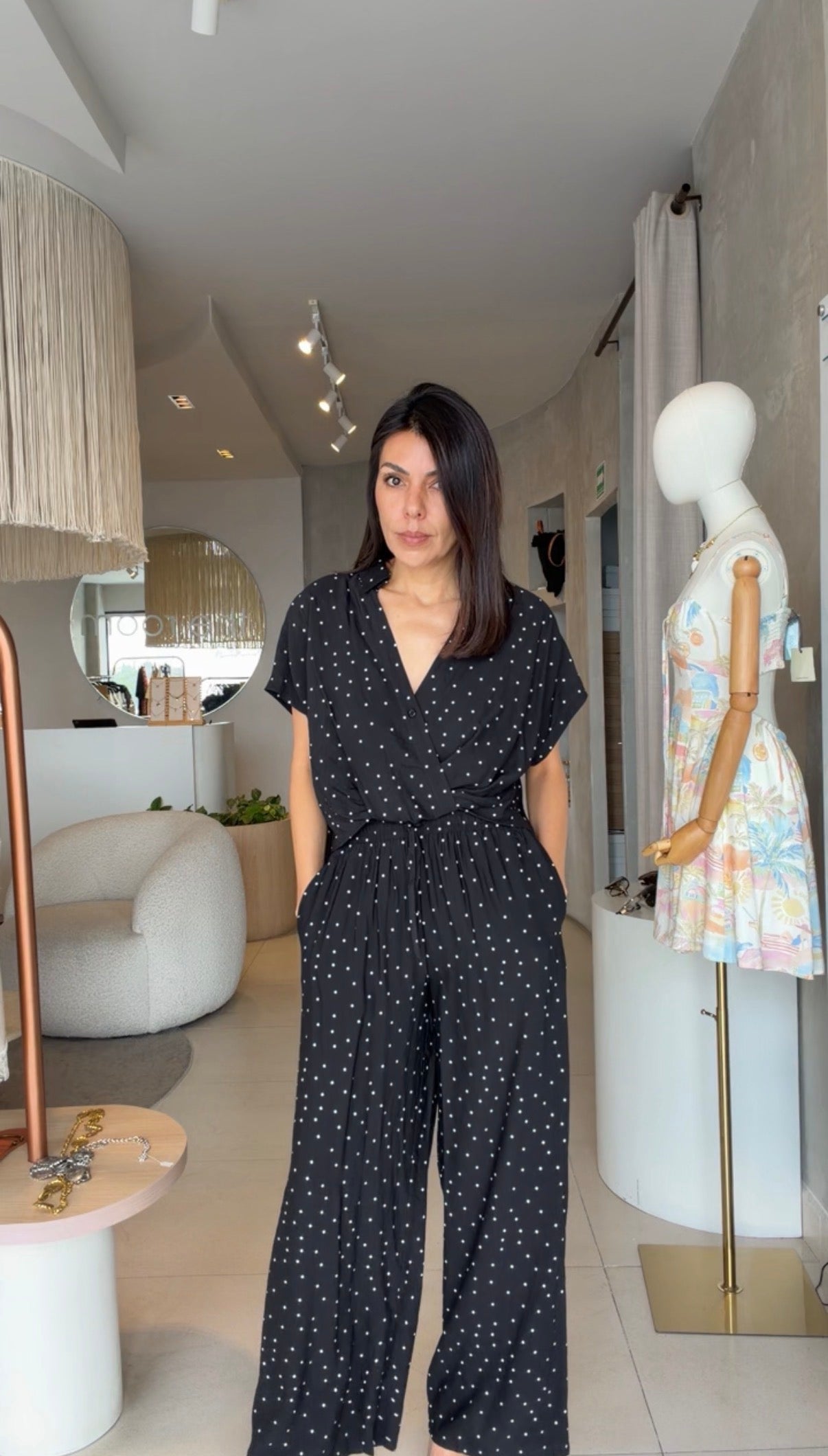 Set negro polka dots