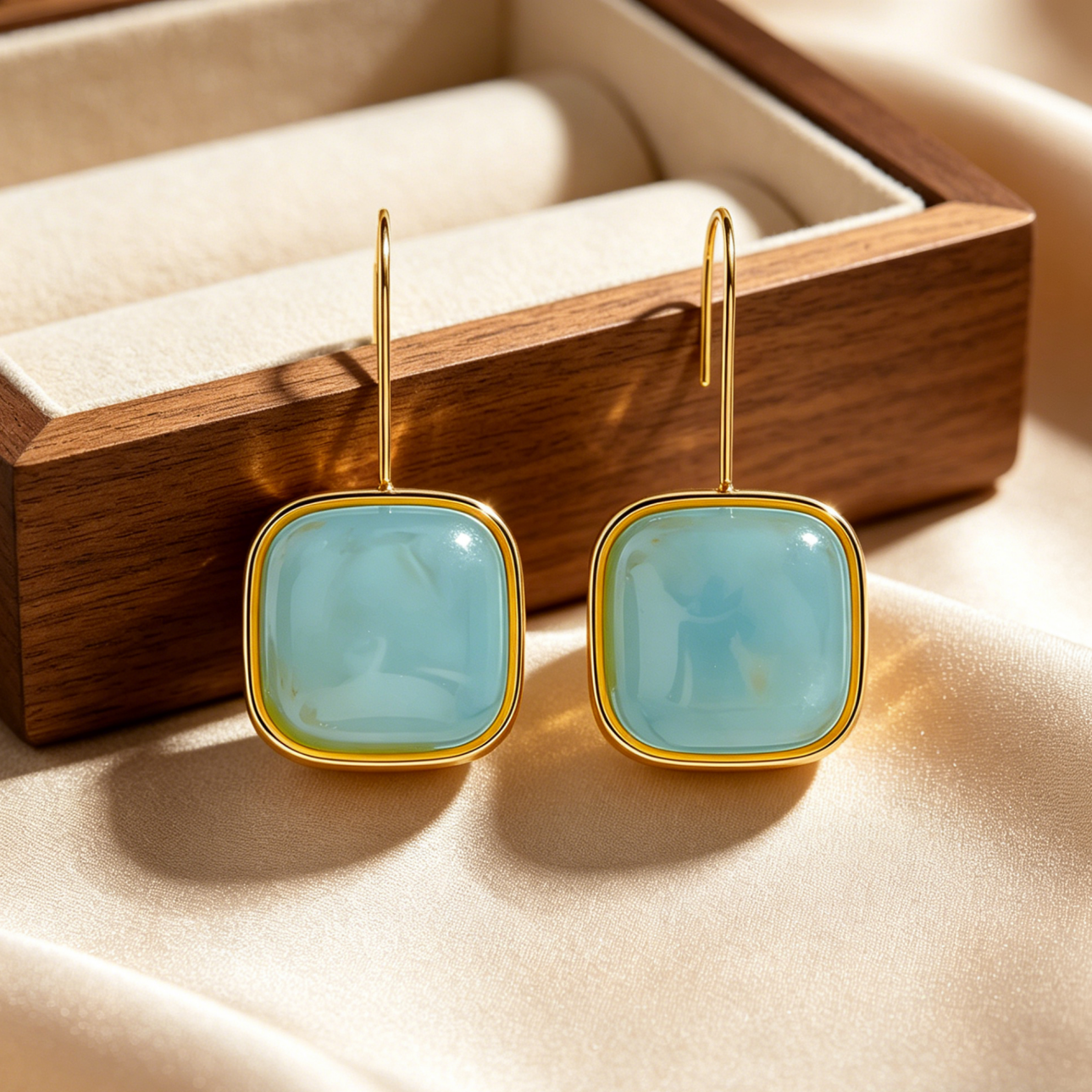 Aretes turquesa colgantes