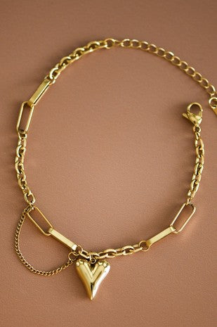 Pulsera cadena corazón