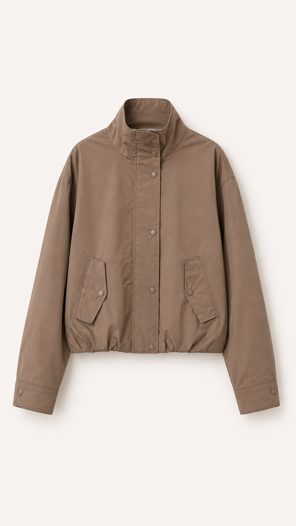 Chaqueta funnel neck camel