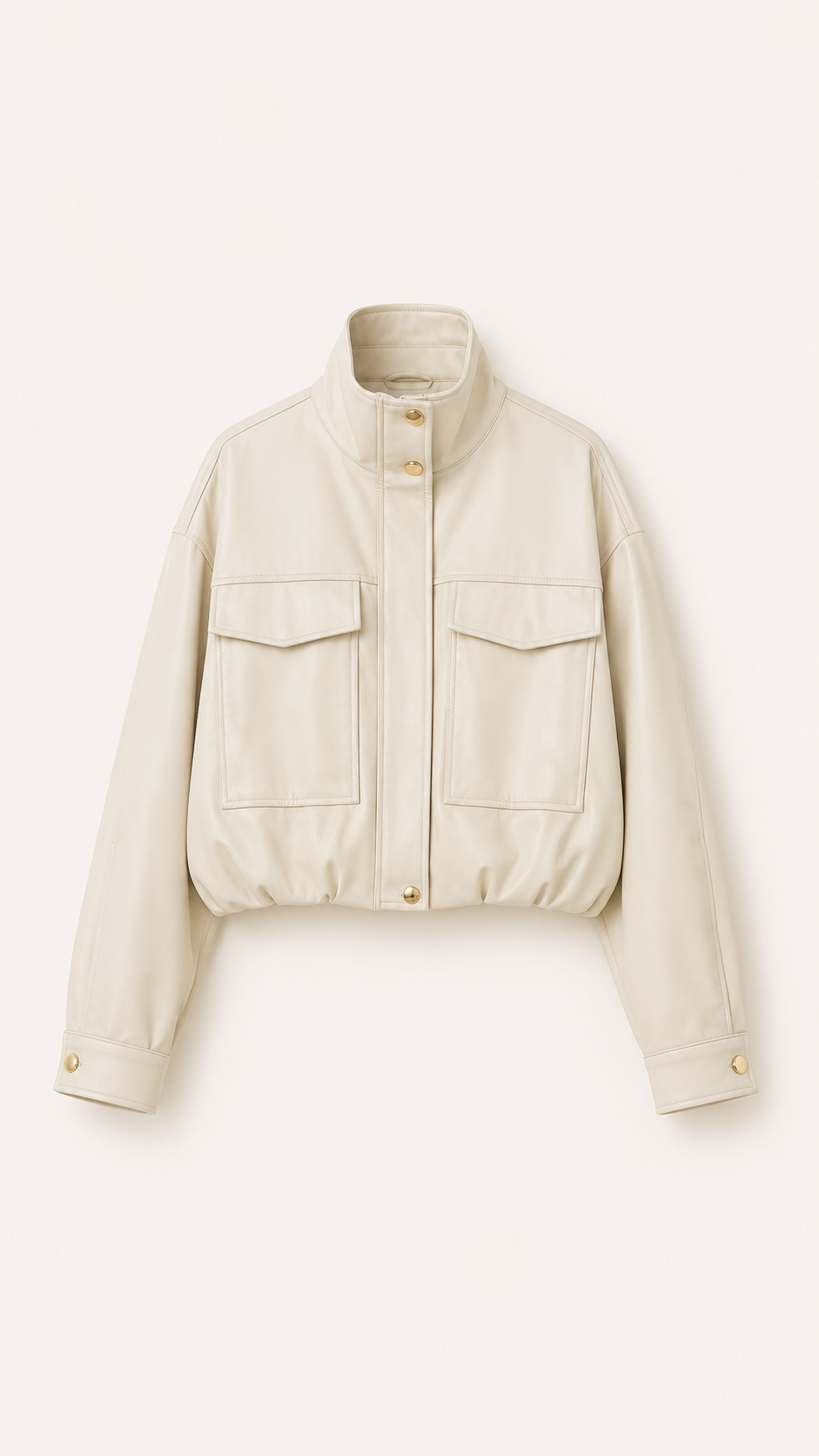 Chaqueta vinipiel beige
