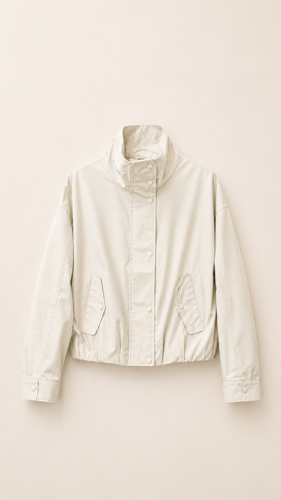 Chamarra funnel neck beige