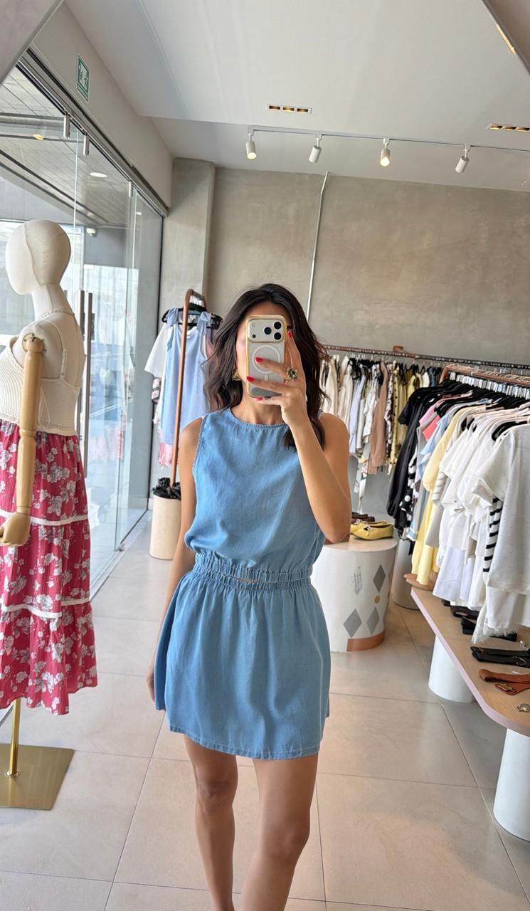 Set Demin top y falda
