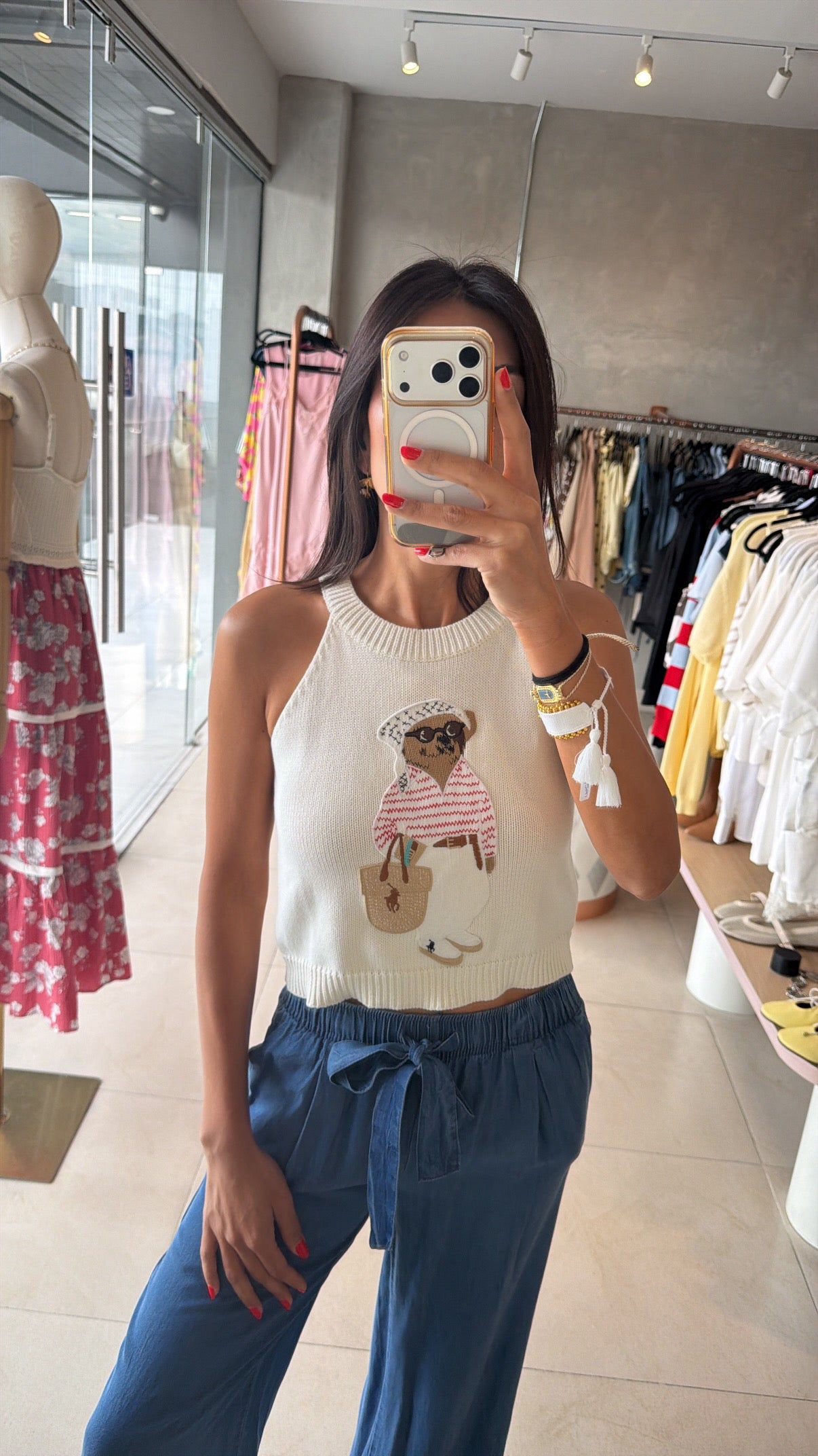Top blanco oso