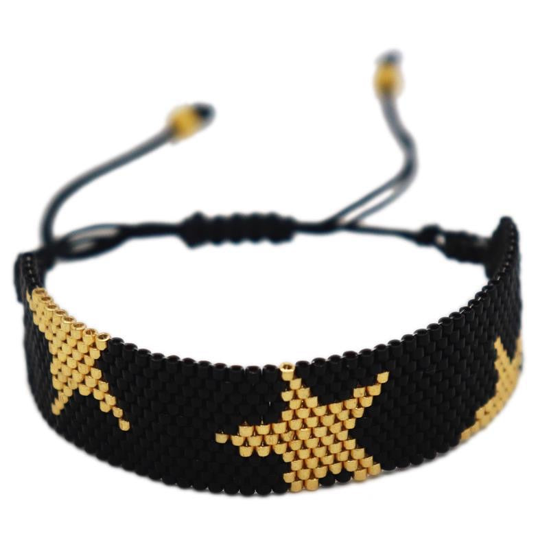 Pulsera estrellas miyuki negra