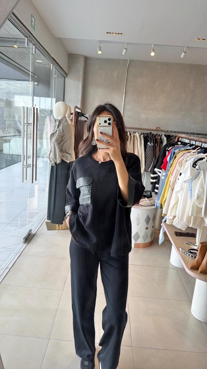 Set punto bolsillo vinipiel negro