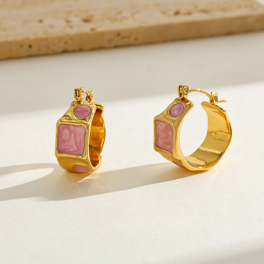 Arracada dorada con rosa