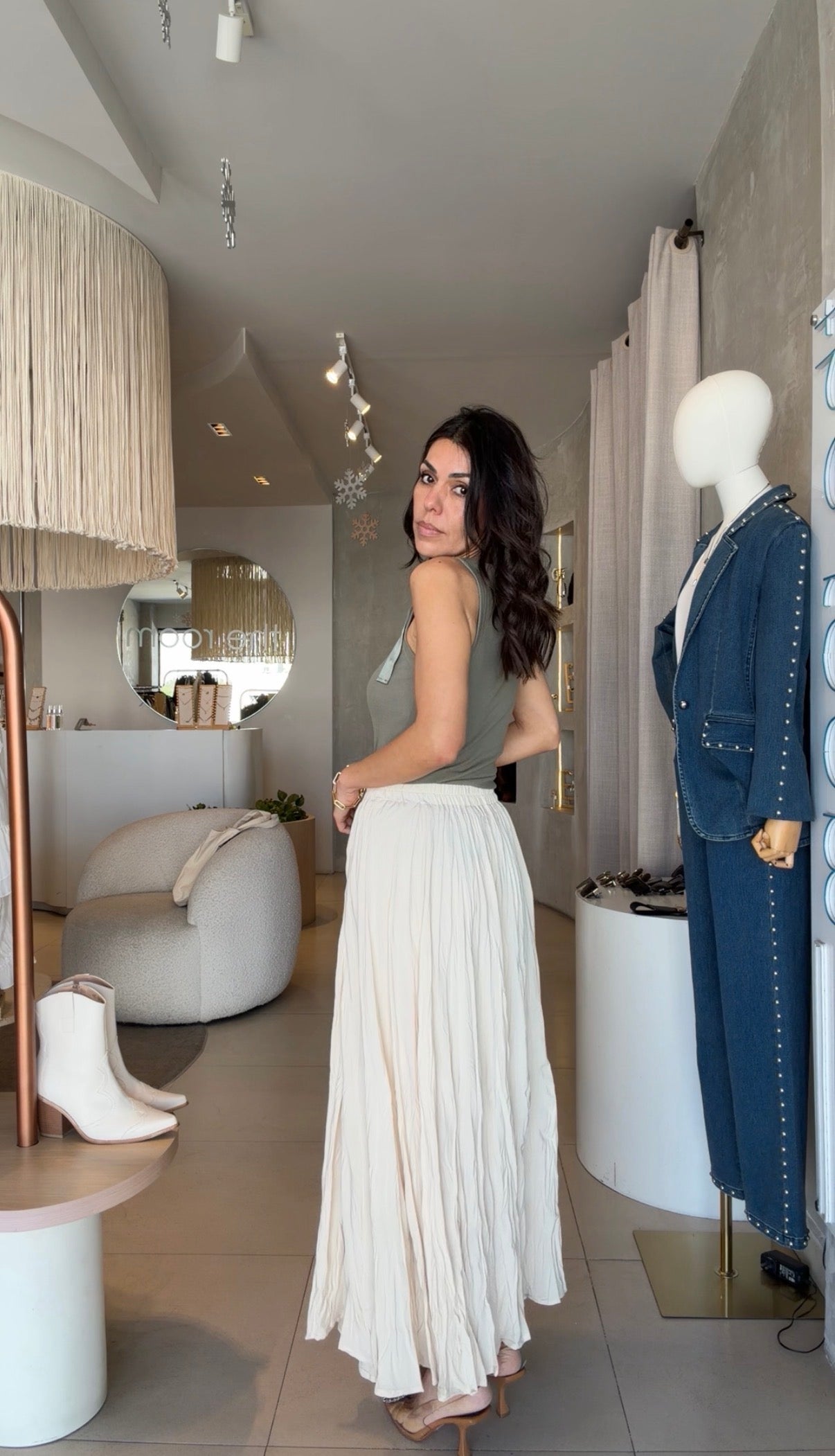 Maxi falda beige