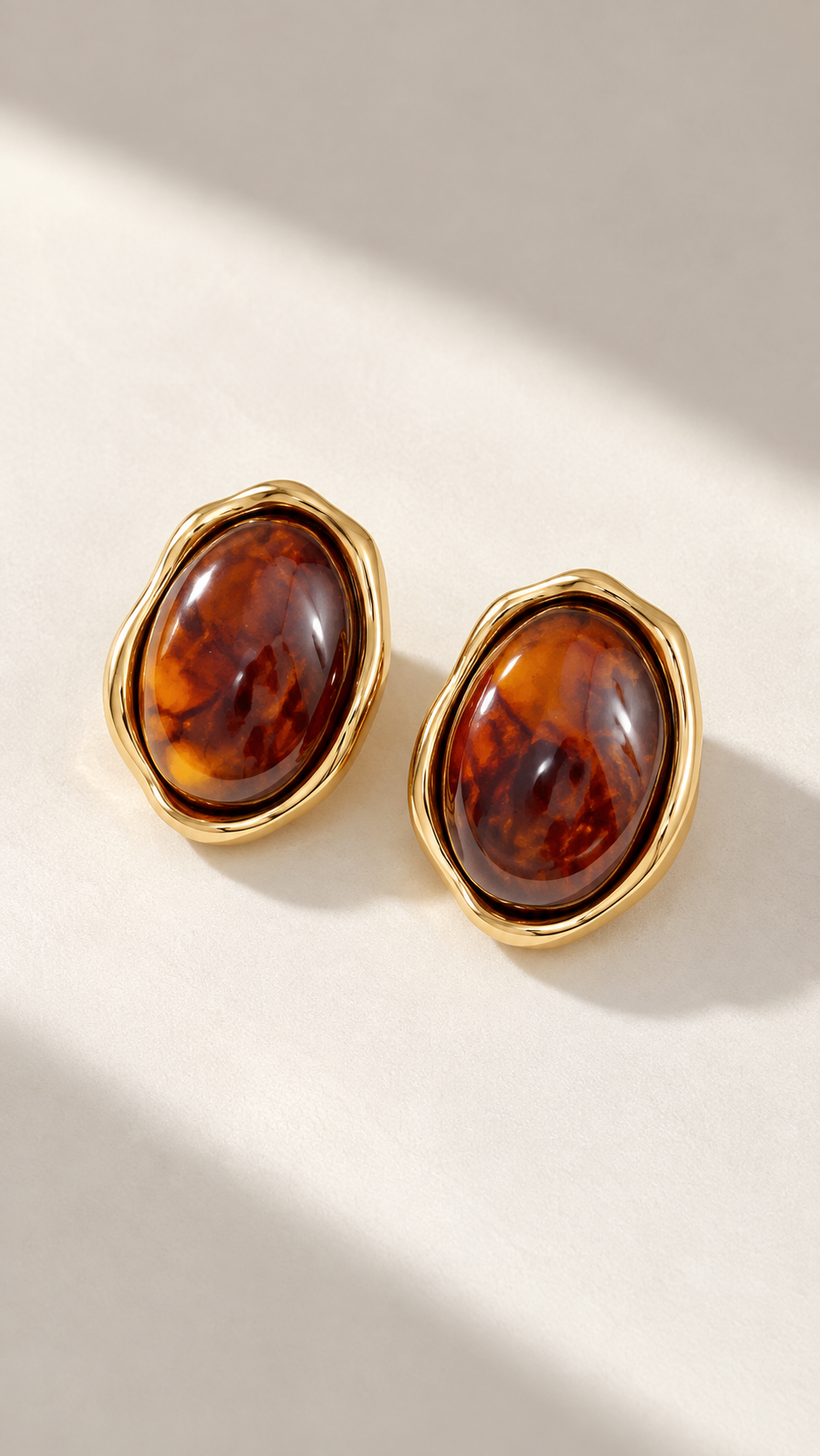 Aretes piedra cafe